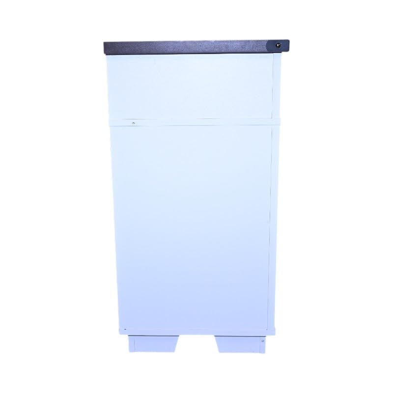 White Walnut Media Storage Cabinet with LED Light Strips U99327