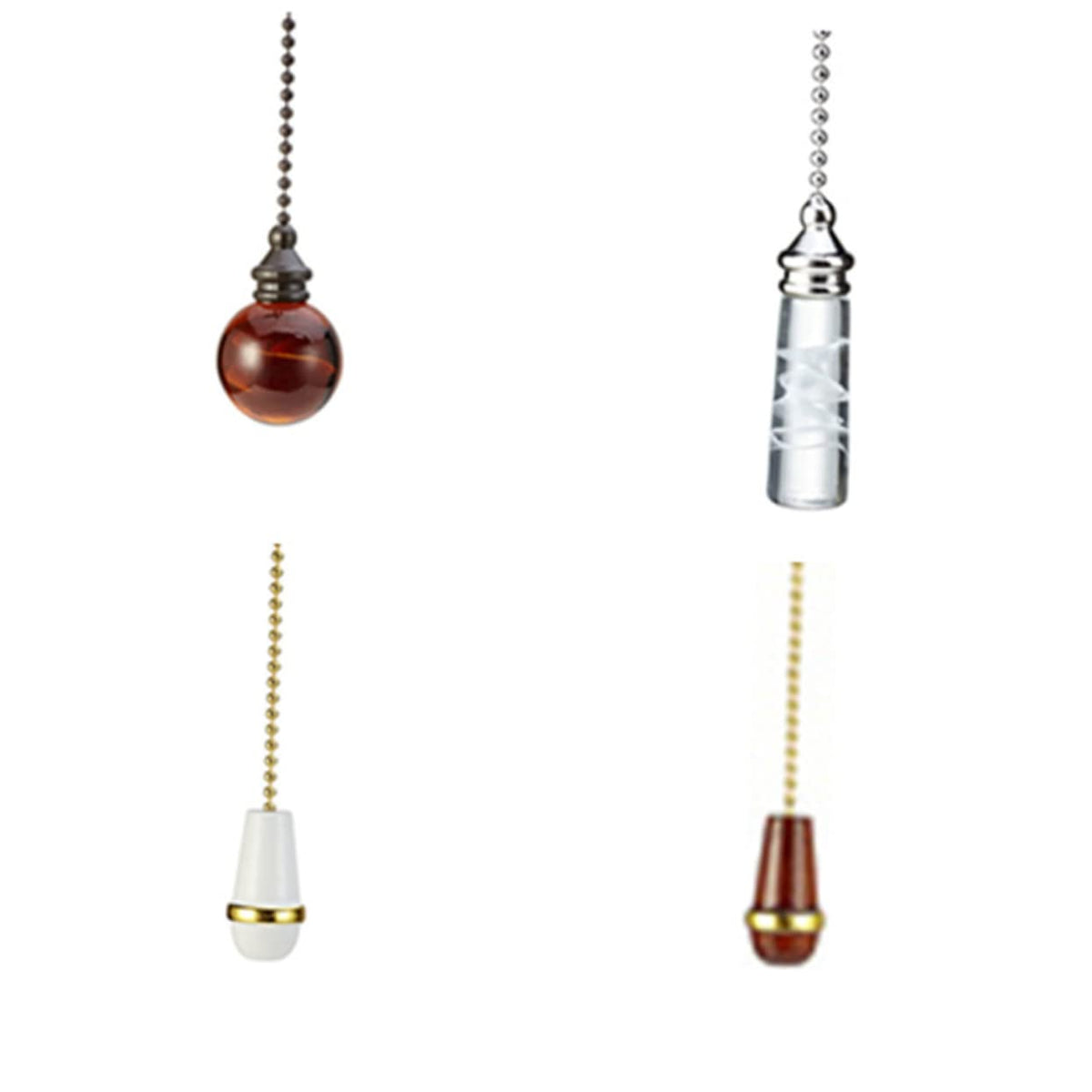 Glass Ball Chain Pendant Ornament 2 Pcs F700552
