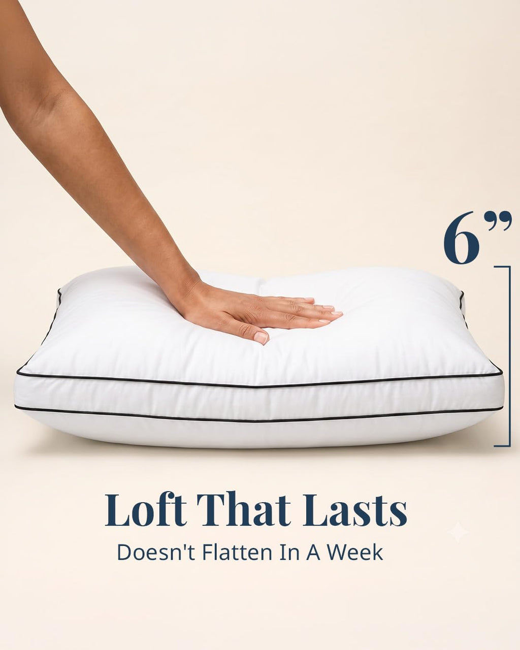 Standard Size White Bed Pillows Set of 2 T887