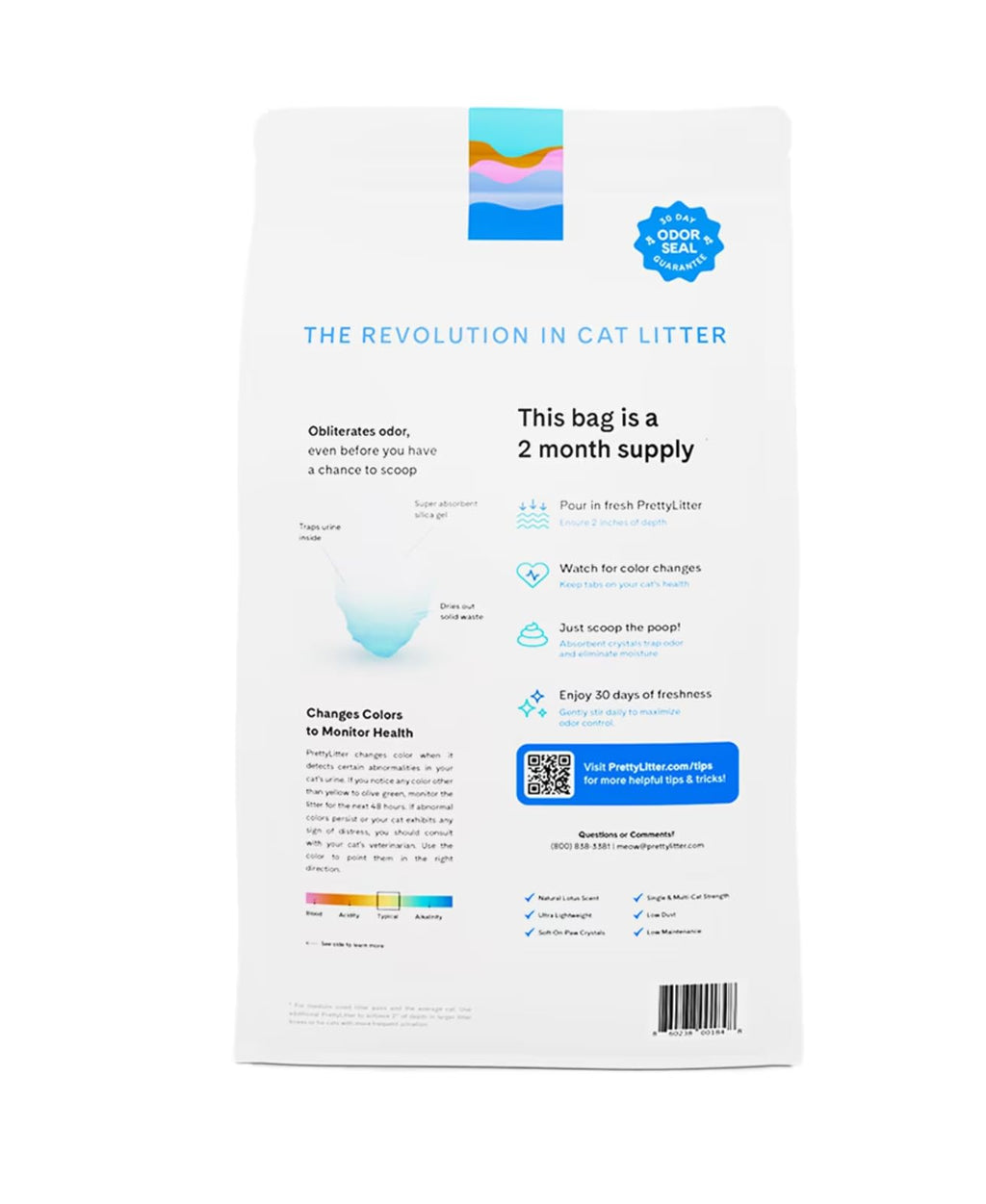 Health Monitoring Cat Litter with Lotus Flower Scent 8 Lb Bag V344