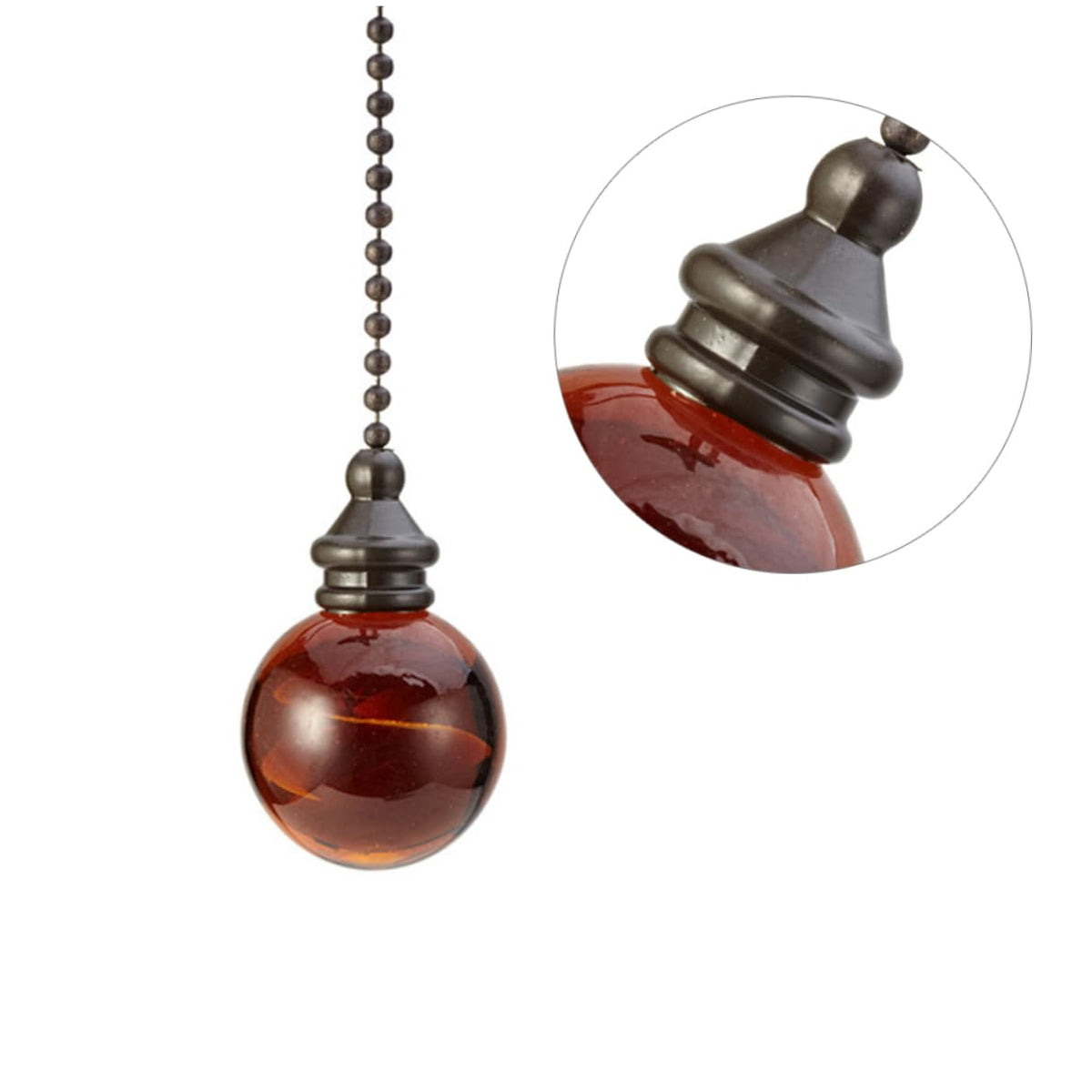 Glass Ball Chain Pendant Ornament 2 Pcs F700552