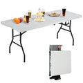 6 ft Folding Table Portable Heavy Duty Adjustable Height White M390821