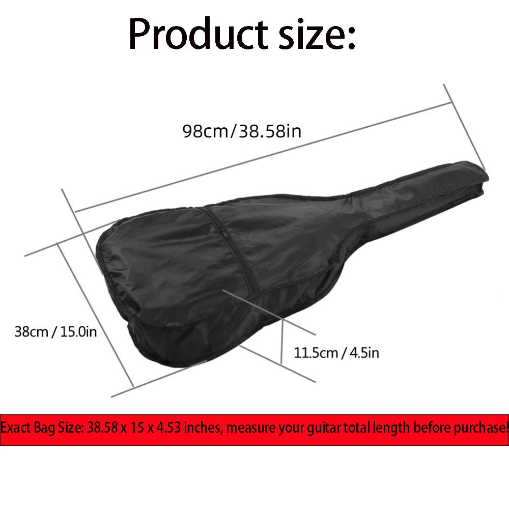 38 Inch Oxford Cloth Water Resistant Acoustic Guitar Gig Bag Q876
