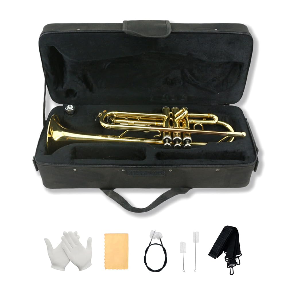 Standard Trumpet Set with Carrying Case 7C Mouthpiece Brass H2011