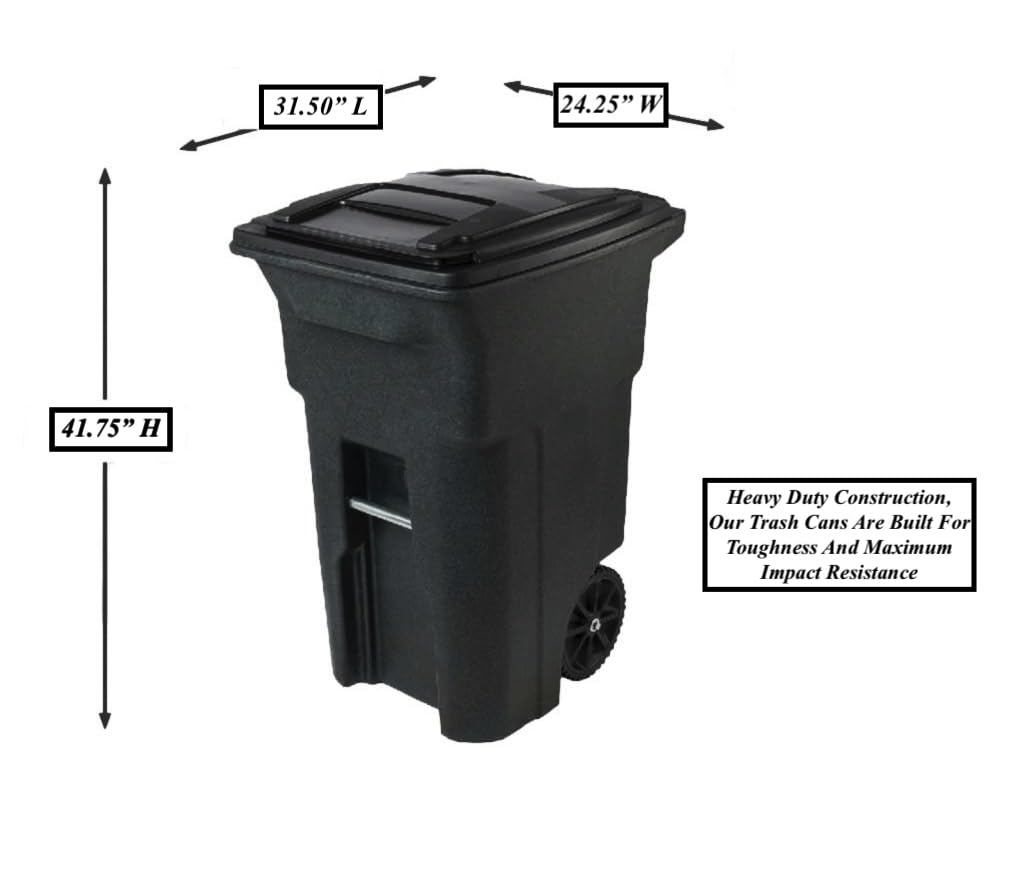 64 Gallon Garbage Cans Trash Cans with Wheels and Lid F311341