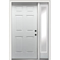 Steel Primed Left Hand In-Swing 6-Panel 36"x80" Exterior Prehung Door with 14" Sidelite C8679