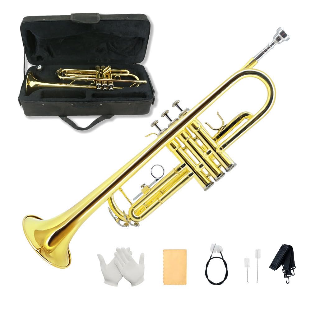Standard Trumpet Set with Carrying Case 7C Mouthpiece Brass H2011