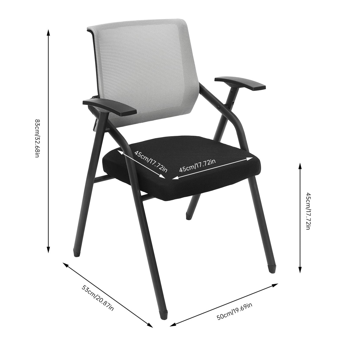 Grey Mesh Back Stacking Arm Chairs A12832