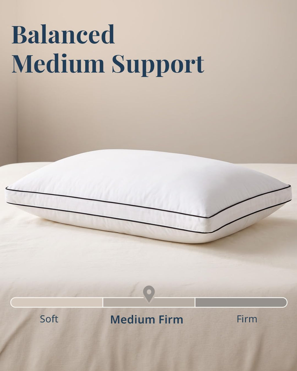 Standard Size White Bed Pillows Set of 2 T887