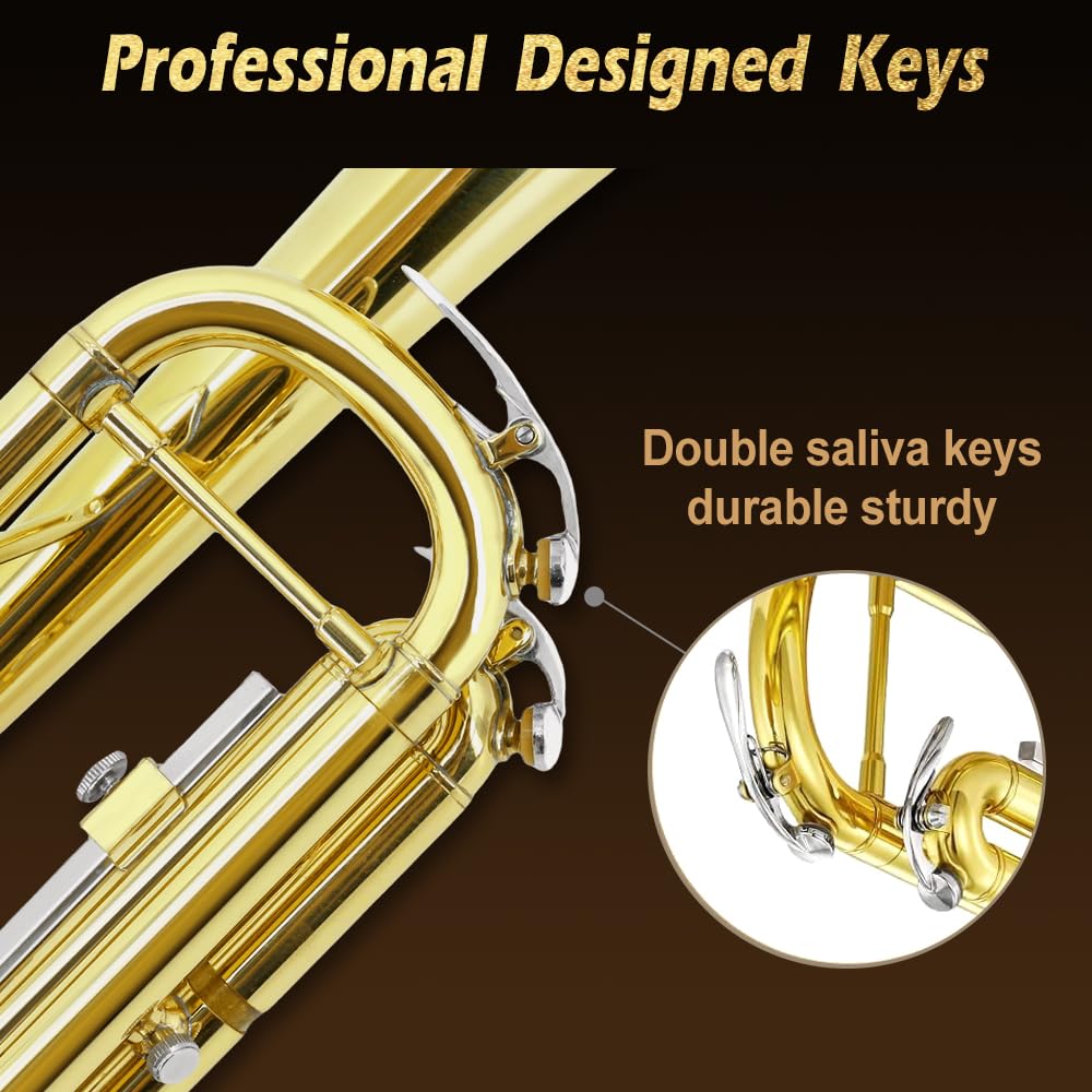 Standard Trumpet Set with Carrying Case 7C Mouthpiece Brass H2011