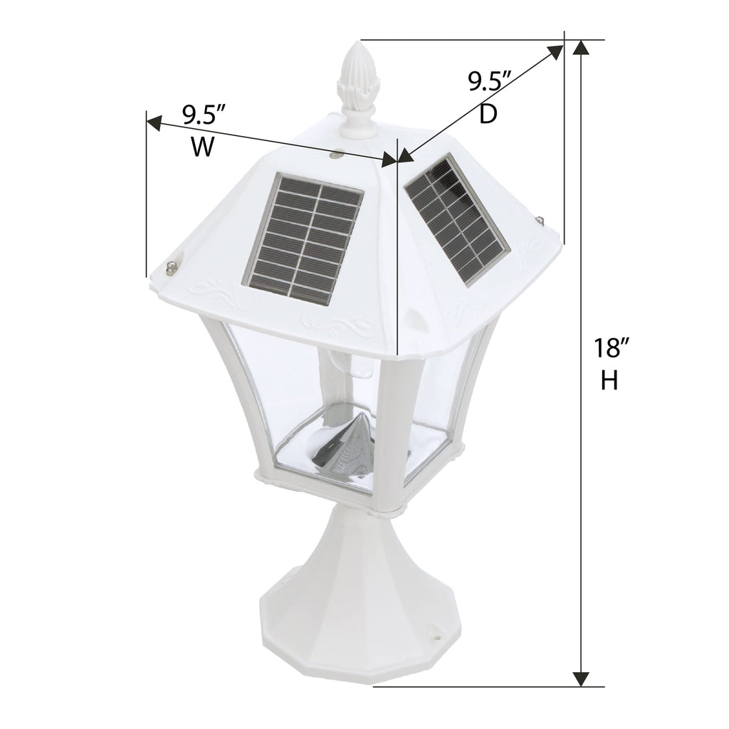 White Outdoor Solar Post Light with 3 Mounting Options T250746