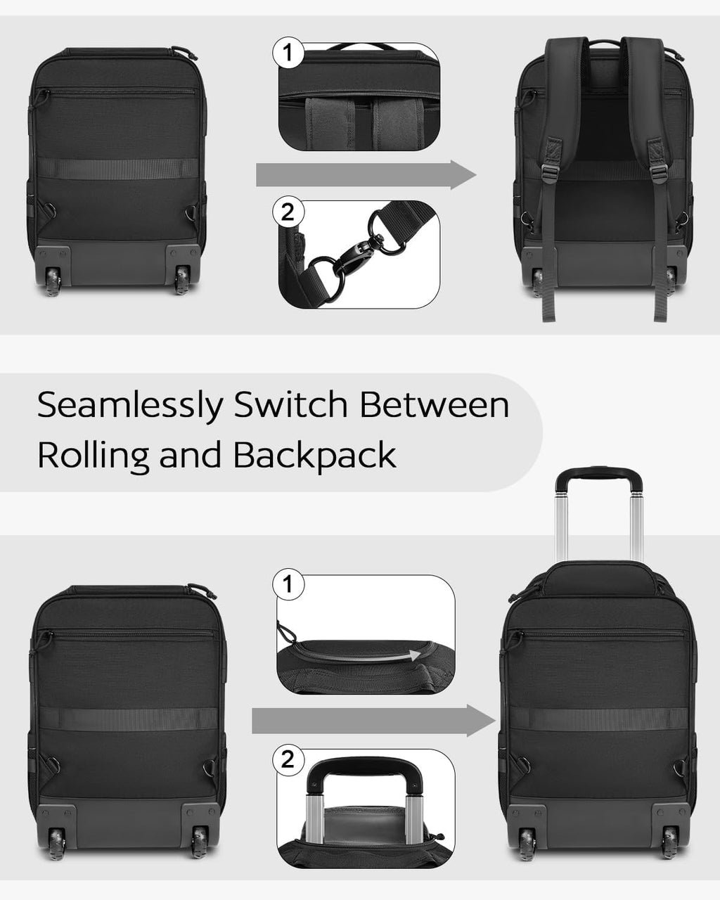 Rolling Wheeled Laptop Backpack A991044