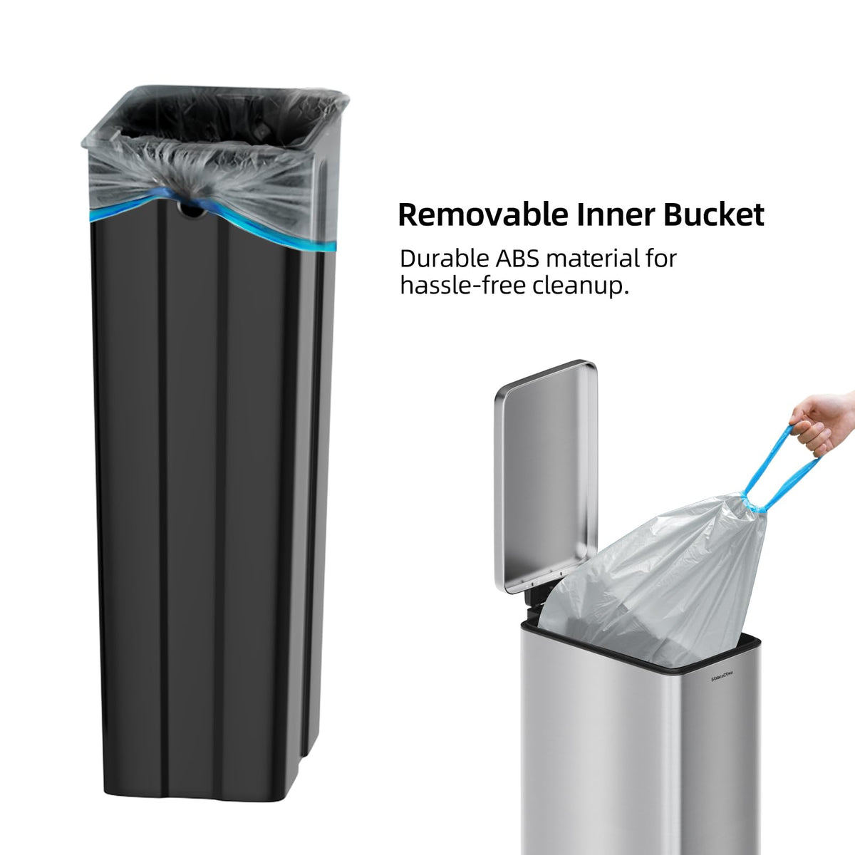 8 Gallon Stainless Steel Trash Can with Soft Close Lid U903