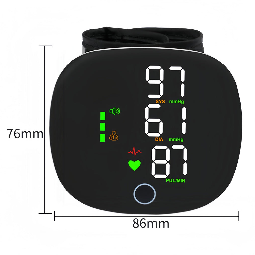 Wrist Blood Pressure Monitor with LCD Display and Voice Guide D7284