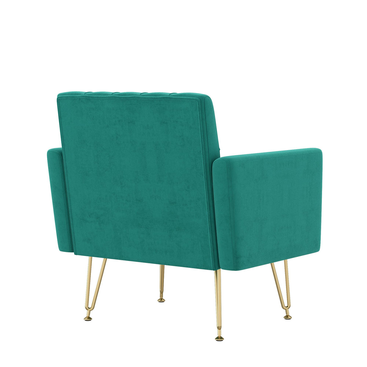 Oversized Velvet Tufted Accent Chair with Gold Legs I687656
