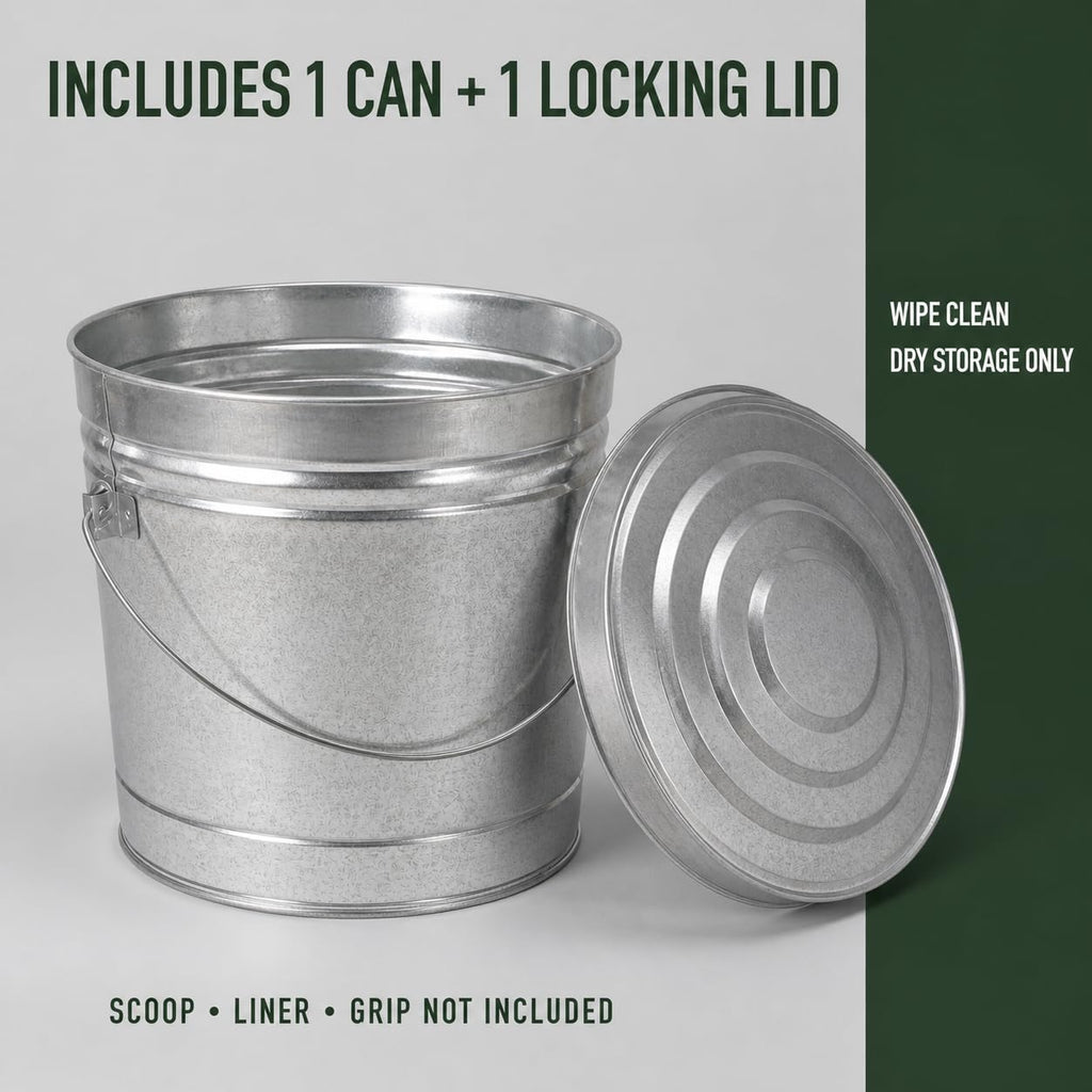 6 Gallon Galvanized Steel Can with Locking Lid V629565