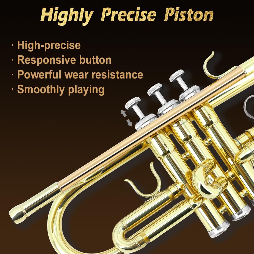 Standard Trumpet Set with Carrying Case 7C Mouthpiece Brass H2011