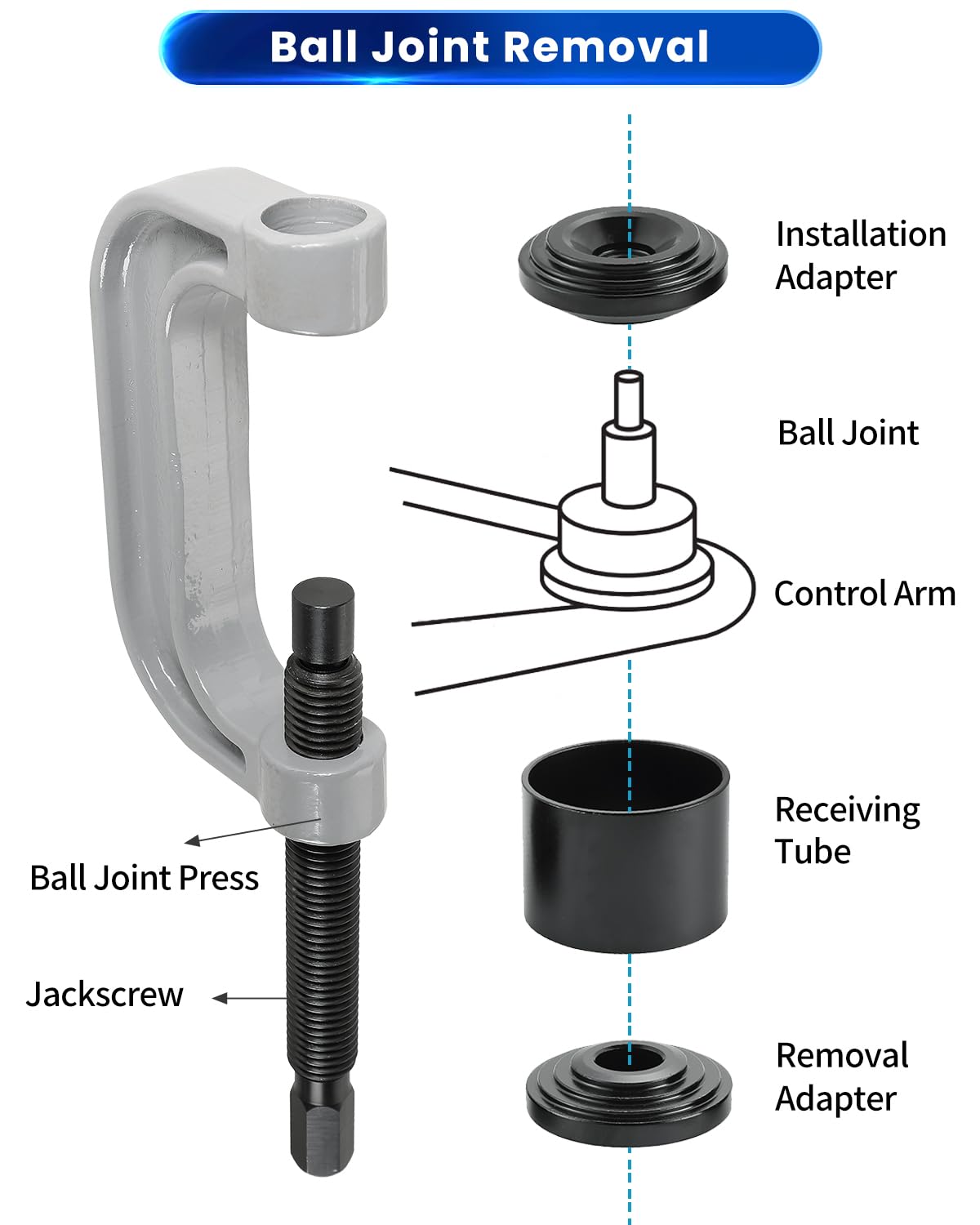 10pcs Ball Joint Press Kit U Joint Removal Tool with 4x4 Adapters J867