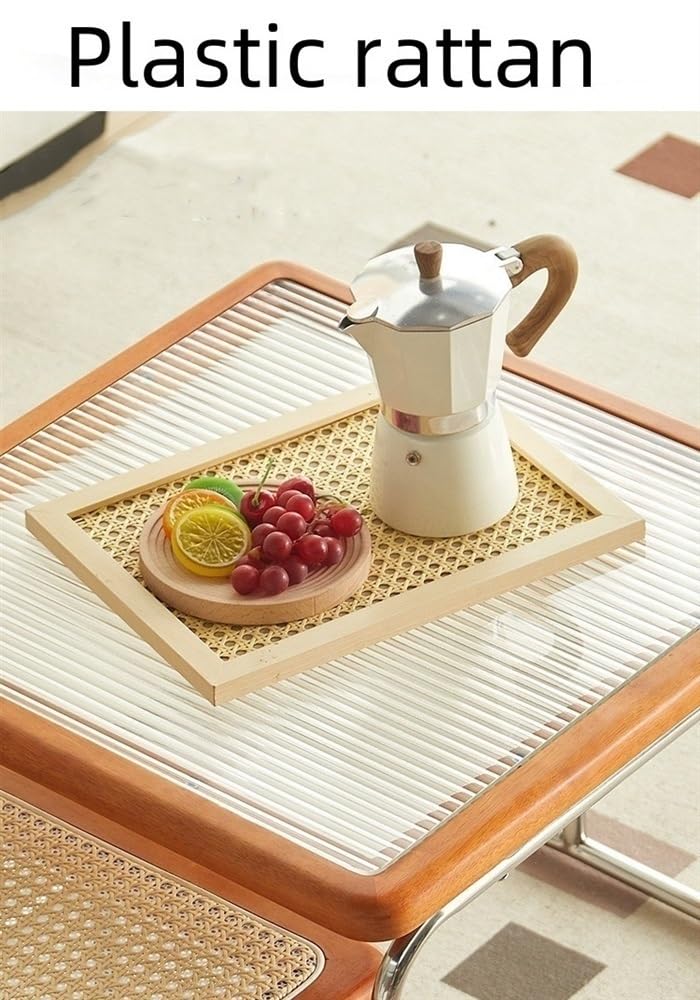 Square Coffee Table Set of 2 Rattan Y67360