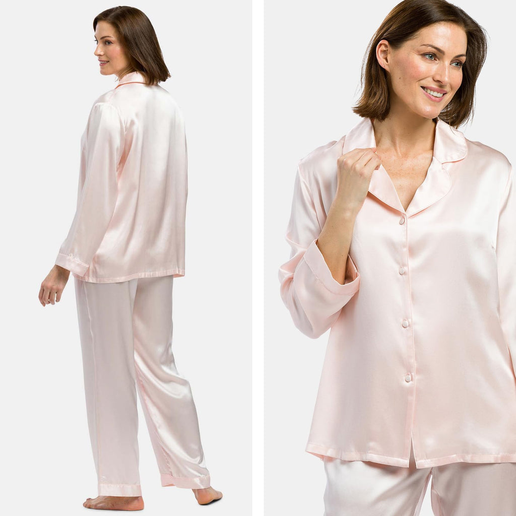 Women's 100% Mulberry Silk Long Pajama Set F4671