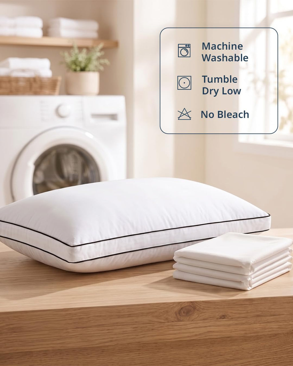 Standard Size White Bed Pillows Set of 2 T887