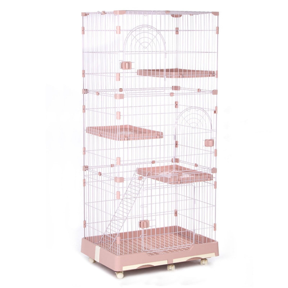 Foldable 4 Tier Detachable Cat Cage with Hammock C89552