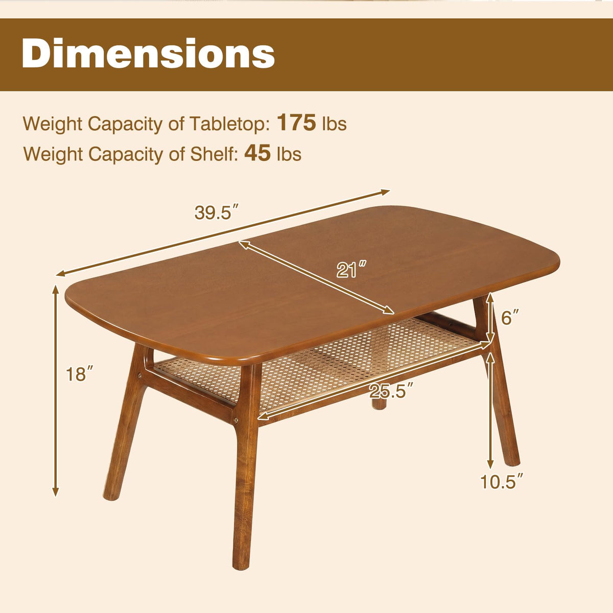 Rattan Wood Coffee Table W52429