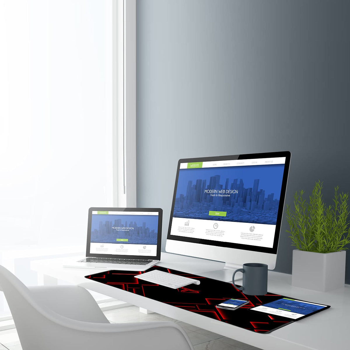 Large Waterproof Gaming Mouse Pad with Stitched Edge E9700