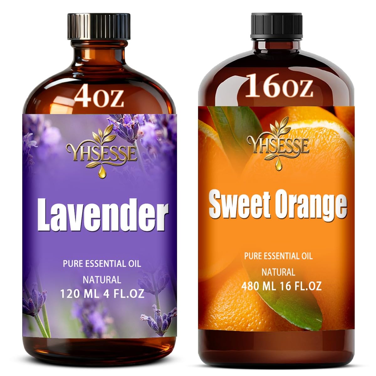 Lavender 4 Fl Oz and Sweet Orange 16 Fl Oz Essential Oil U8492