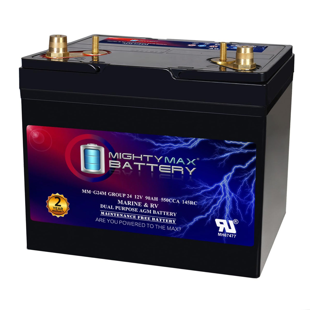 12V 90Ah Group Size 24M Deep-Cycle AGM Battery H101451