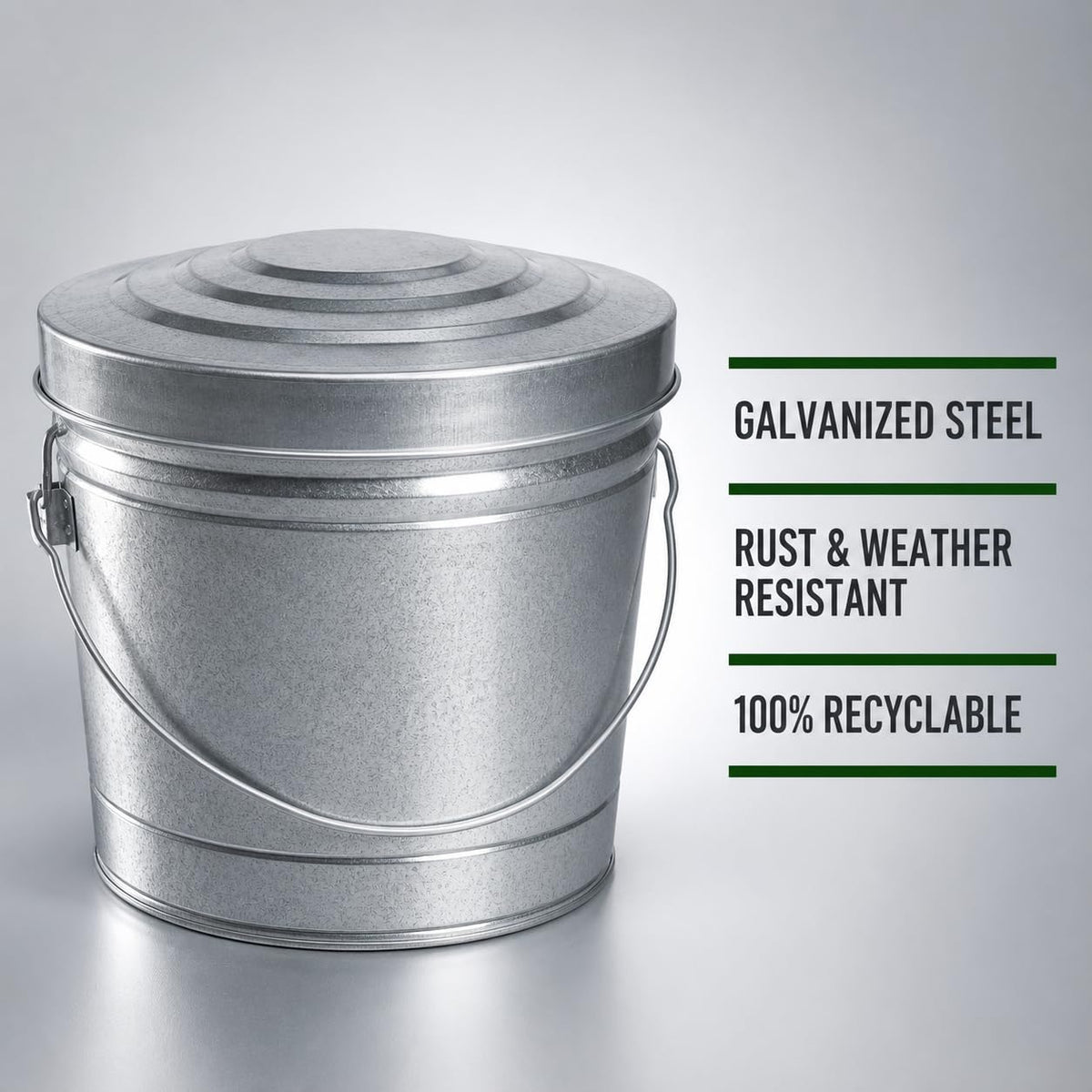 6 Gallon Galvanized Steel Can with Locking Lid V629565