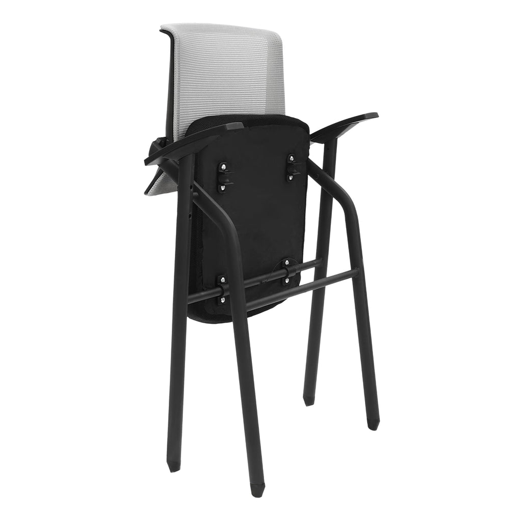 Grey Mesh Back Stacking Arm Chairs A12832