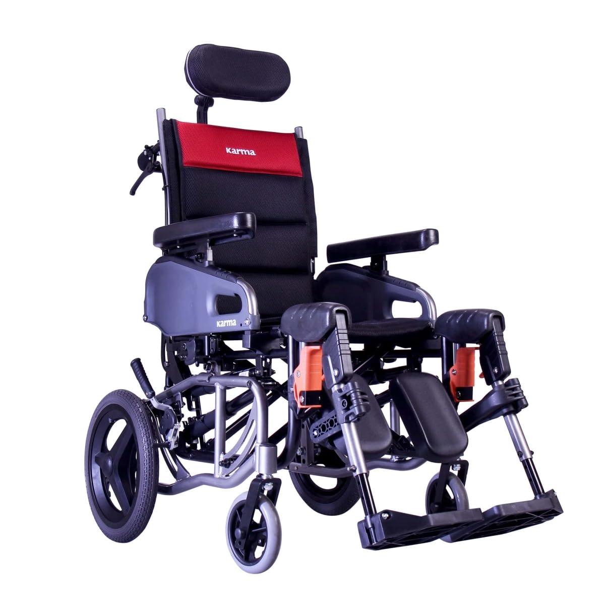 16" Reclining Transport Wheelchair with Elevating Leg Rest Q996473