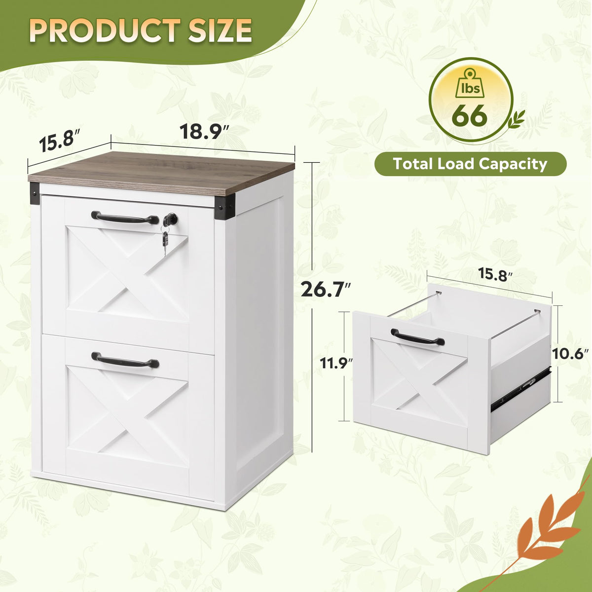 2-Drawer File Cabinet with Lock Y42823