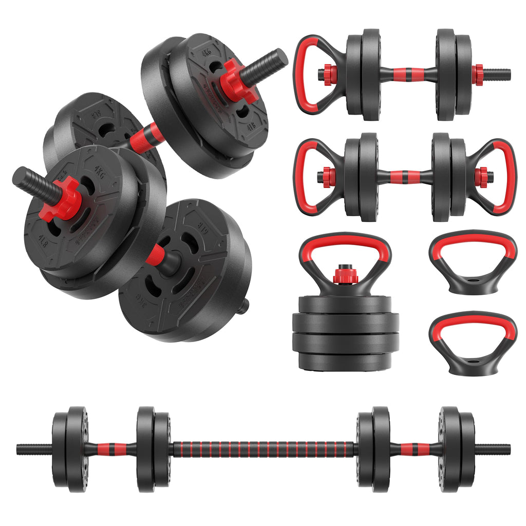 Adjustable 40/60LBS Dumbbell Barbell Kettlebell Set I727