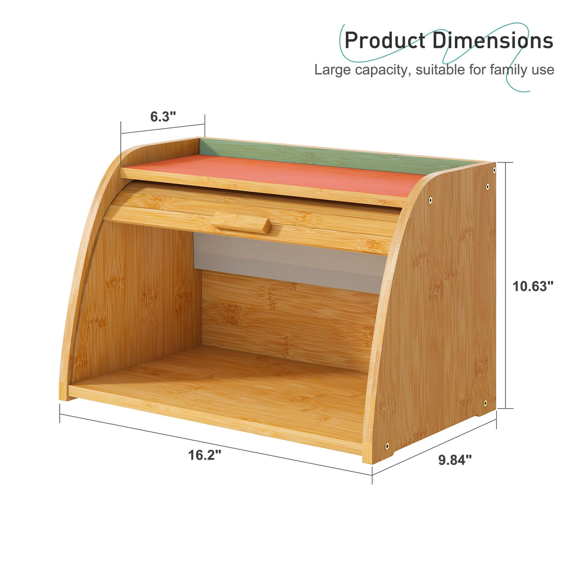 Large Bamboo Wood Bread Box K140