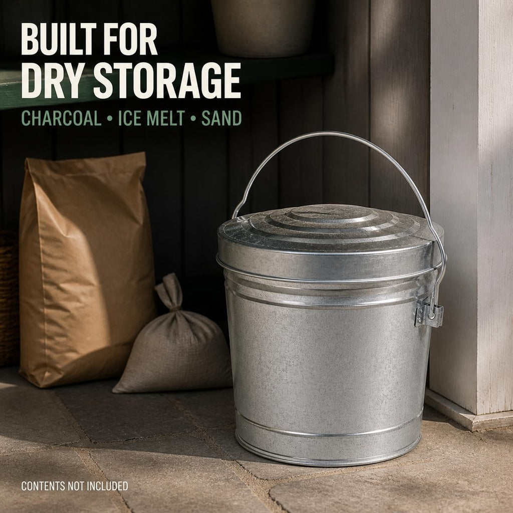 6 Gallon Galvanized Steel Can with Locking Lid V629565