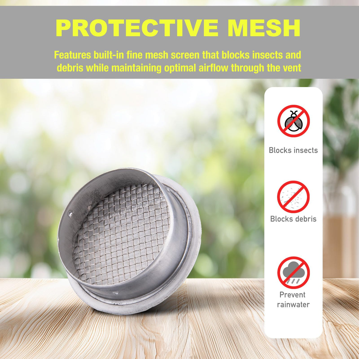 Round Aluminum Louver with Debris Screen, 2 Inches, White, 6-Pack Y744987