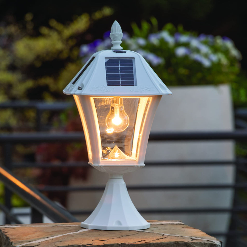 White Outdoor Solar Post Light with 3 Mounting Options T250746