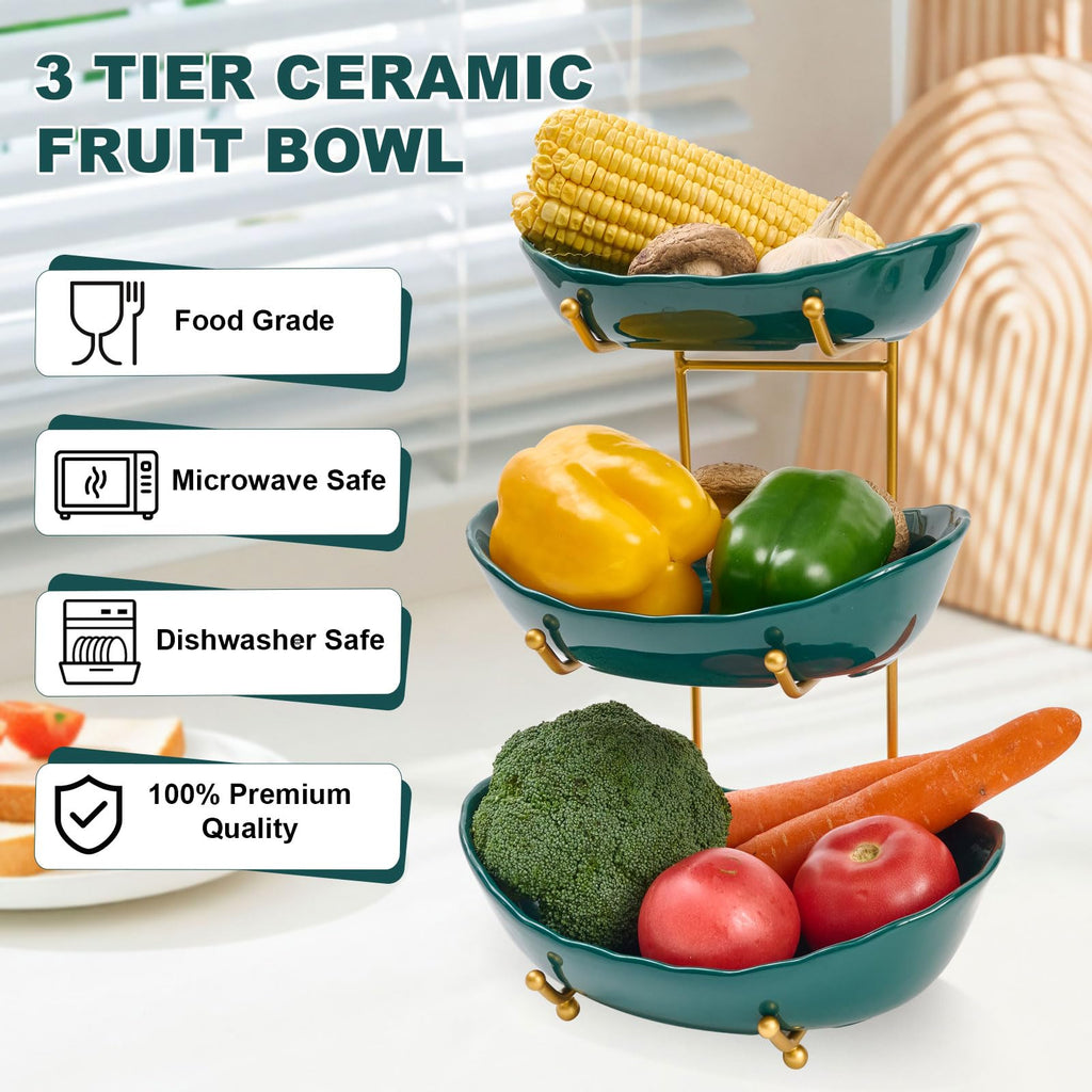 Ceramic 3 Tier Fruit Bowl F326