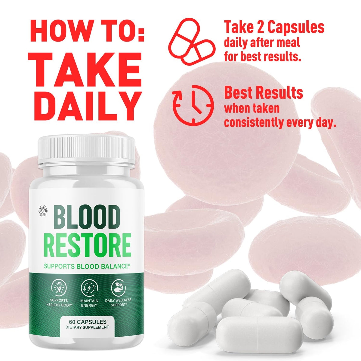 2 Pack Blood Restore Capsules 120 Capsules I4145