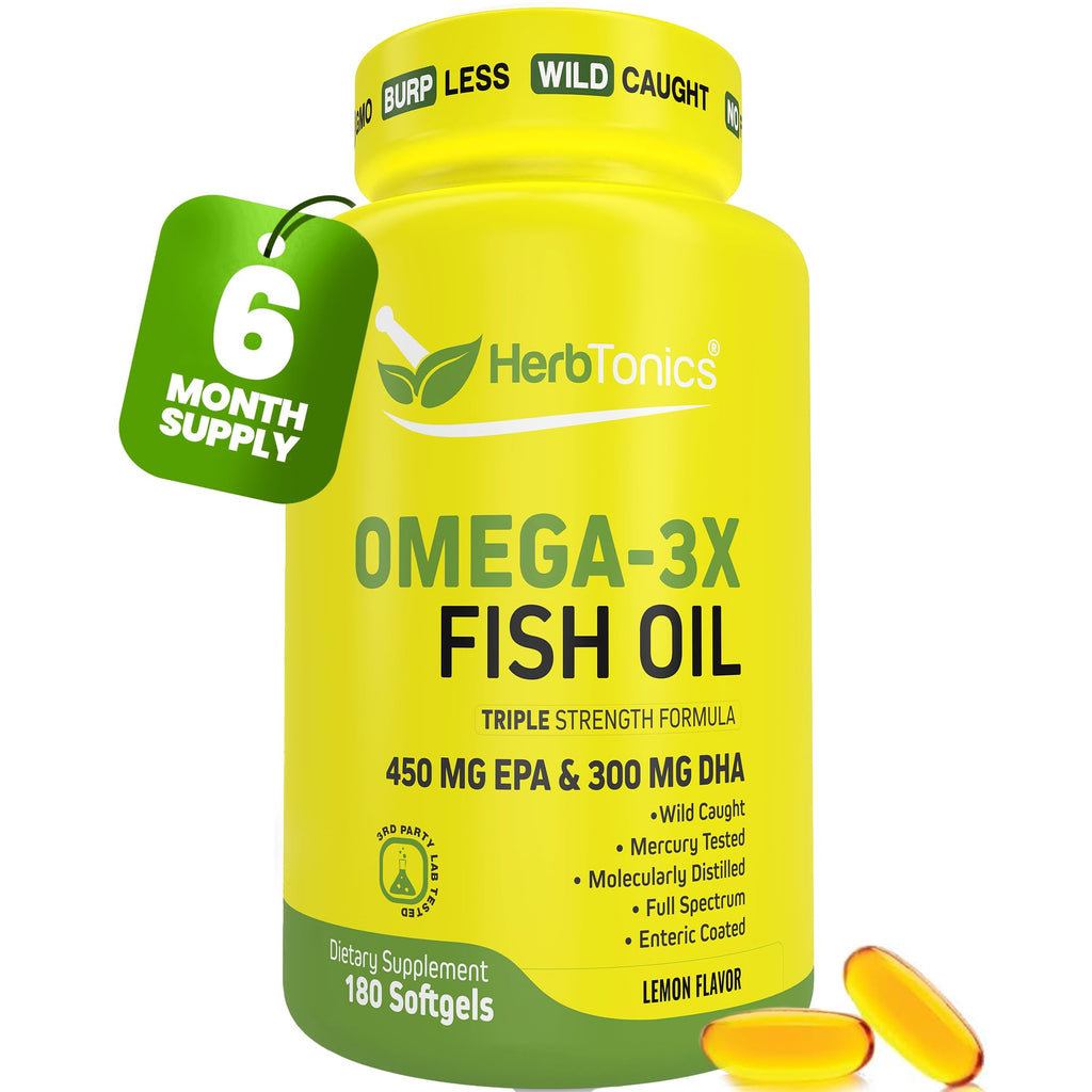 Omega 3 Fish Oil 1250mg Lemon Flavor 180 Softgels Y172