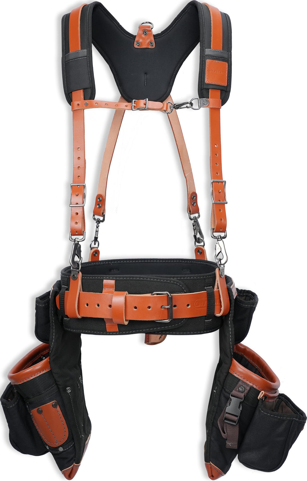 Top-Grain Leather Tool Belt With Suspenders R59958