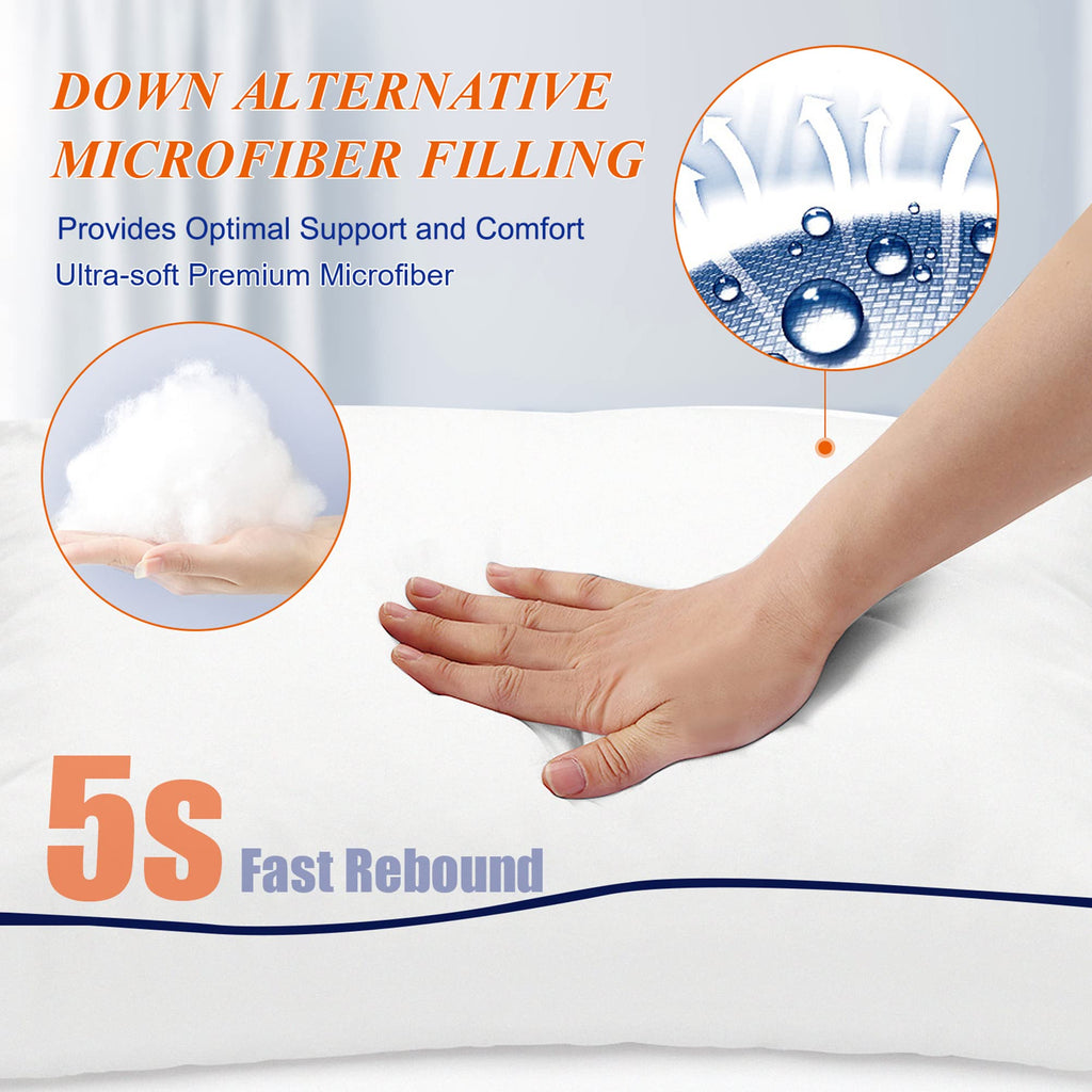King Size Set of 2 Firm Bed Pillows Z801914