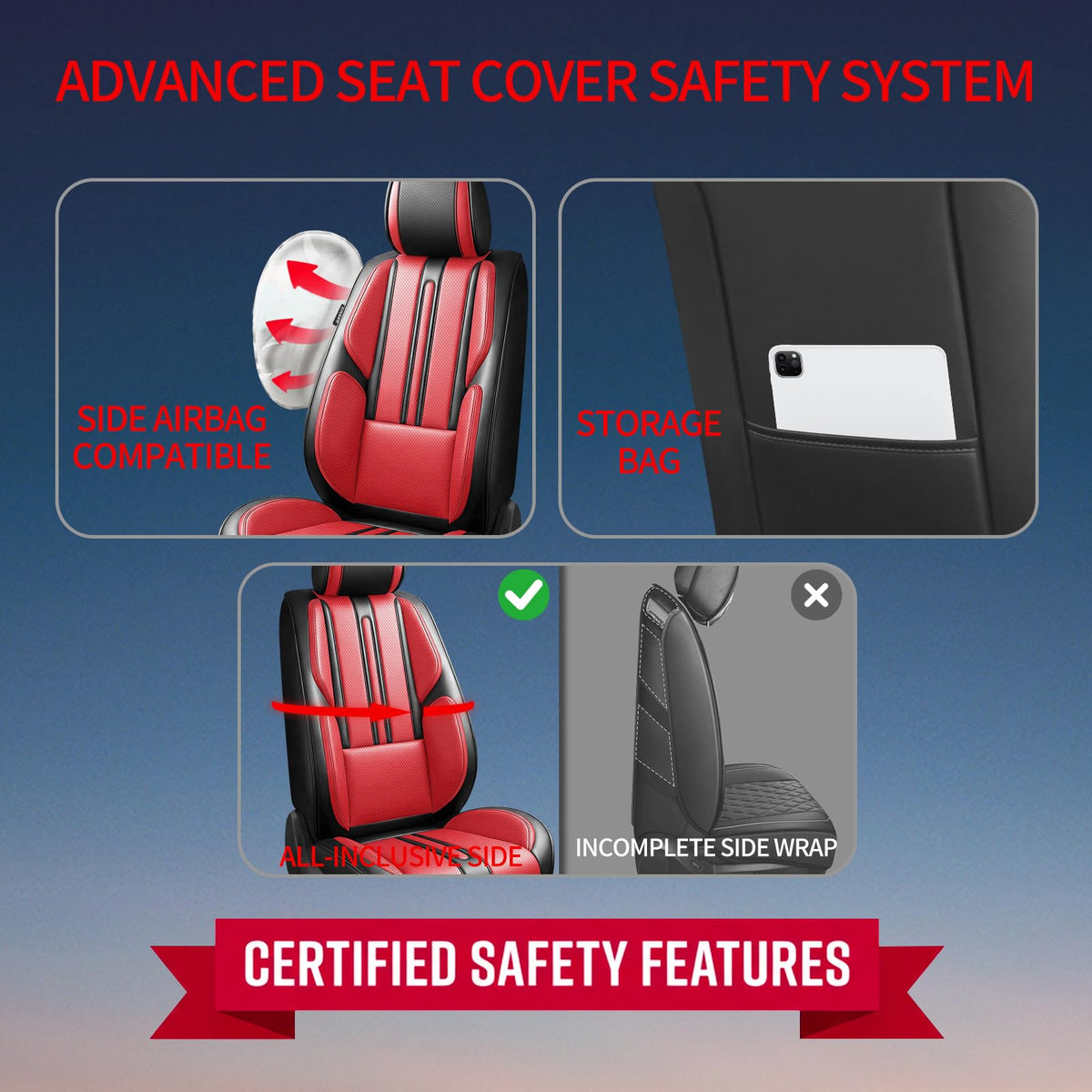 Car Seat Covers Full Set 5 Seat A17415