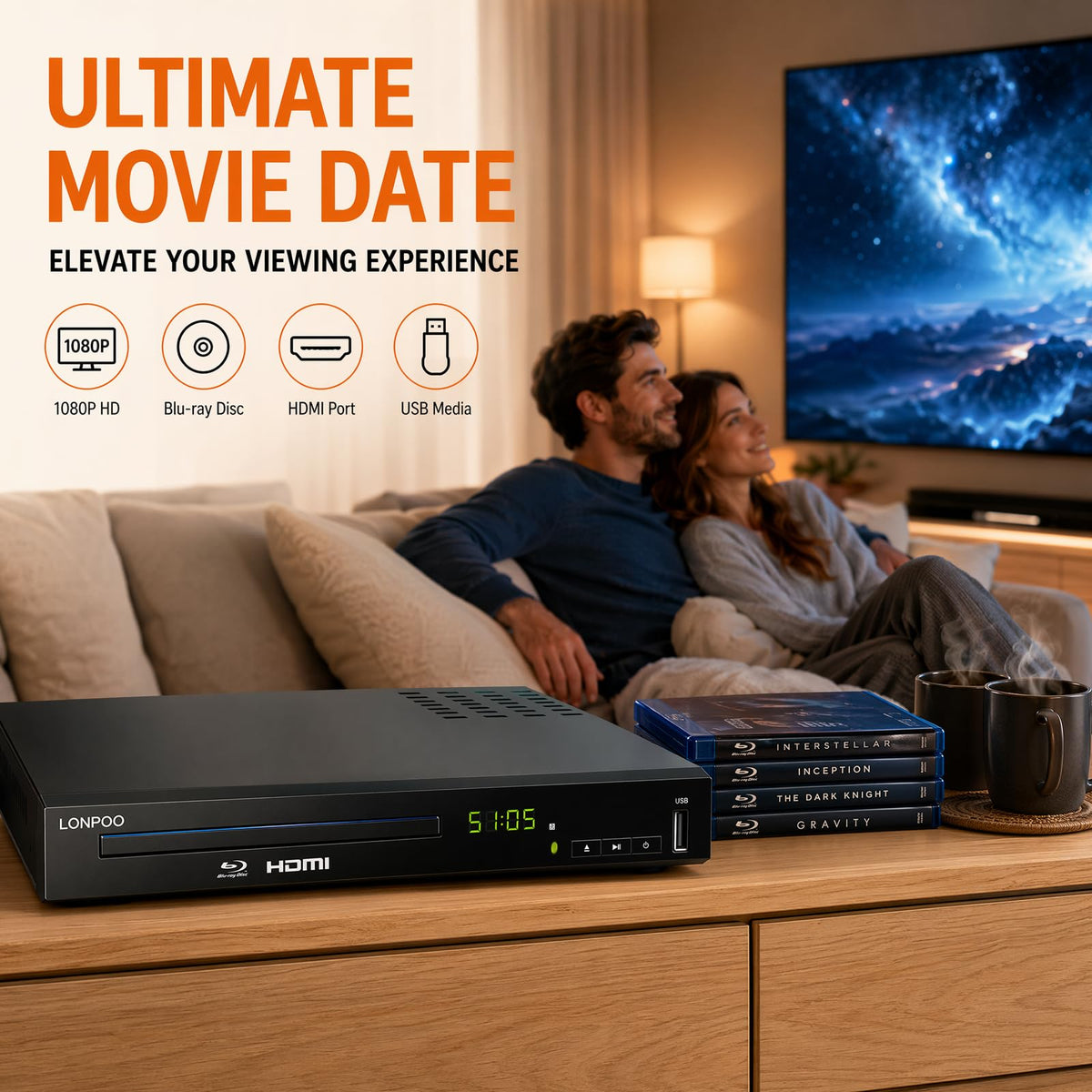 Blu-Ray Disc Player 1080P HDMI O470