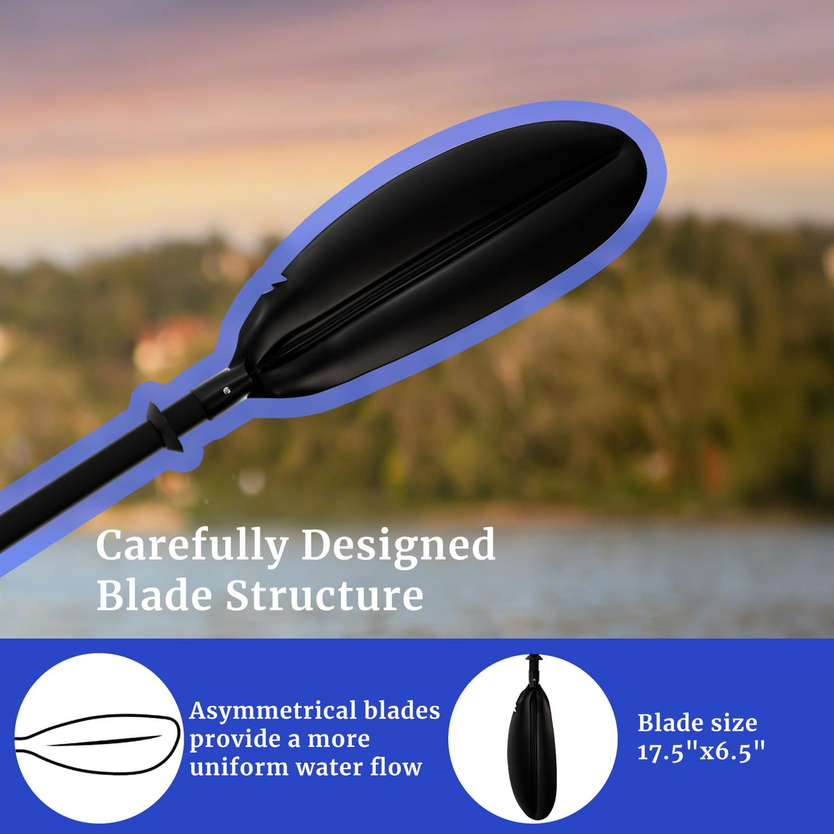 Adjustable Kayak Paddle with Paddle Leash D4404