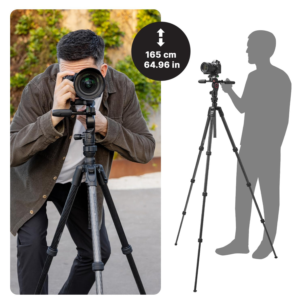 Carbon Fibre Travel Tripod Kit with 3-Way Fluid Head N108