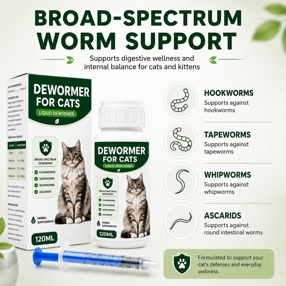 Broad Spectrum Liquid Cat Dewormer R8285