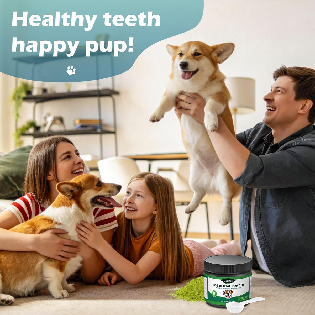 Dog Teeth Cleaning Powder, Dental Powder and Breath Freshener, 200 Grams C34515